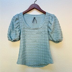 Anthropologie Textured Ruffled top